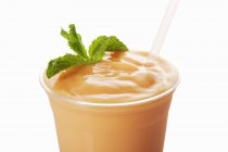 Mango Shake in a Plastic Cup — Stock Photo