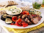 Grill platter with lamb — Stock Photo