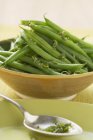 Fresh Green beans with herbs — Stock Photo