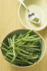 Fresh Green beans with herbs — Stock Photo