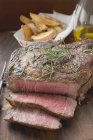 Sirloin steak sliced — Stock Photo
