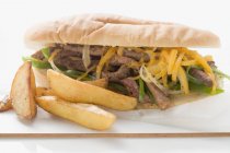 Sandwich au steak et fromage — Photo de stock