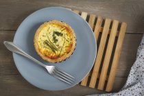 Top view of a mini Quiche with herbs — Stock Photo