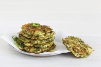 Stack of courgettes cakes — Stock Photo