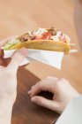 Minco Taco auf Papier — Stockfoto