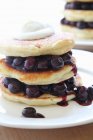 Yeast pancakes with blueberries — Stock Photo