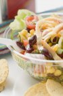Mexican salad to take away in box — Stock Photo