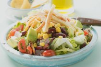 Mexikanischer Salat mit Tortilla-Streifen — Stockfoto