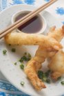 Deep-fried prawns in batter — Stock Photo