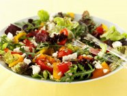 Pepper salad with feta — Stock Photo