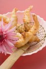 Deep-fried prawns in batter — Stock Photo