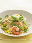 Couscous salad with prawns — Stock Photo