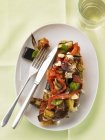 Bruschetta mit Gemüse belegt — Stockfoto