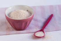 Himalayan salt in the spoon — Stock Photo