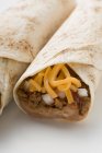 Burritos with cheese and mince — Stock Photo