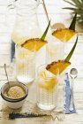 Refreshing pineapple drinks — Stock Photo