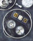 Tray with two martinis — Stock Photo