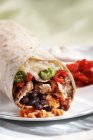 Chicken burrito with rice — Stock Photo