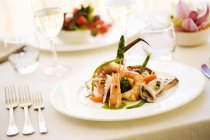 Starter of prawns, squid and octopus — Stock Photo