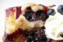 Blueberry Cake with Whipped Cream — Stock Photo