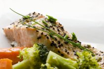 Salmon fillet with sesame seeds — Stock Photo