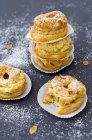 Choux pastry cakes with chestnut filling — Stock Photo