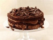 Cake with chocolate curls — Stock Photo