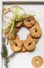 Wreath made of biscuits — Stock Photo