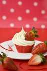 Cupcake mit Vanillezucker — Stockfoto