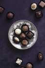 Assortment of filled chocolates — Stock Photo