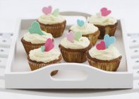 Cupcakes à la vanille avec glaçage — Photo de stock