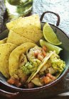 Fish Tacos with Guacamole — Stock Photo
