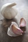 Bulb of garlic with cloves — Stock Photo