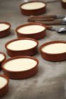 Close up view of Crema Catalana in bowls — стоковое фото
