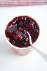 Cranberry jam in small dish — Stock Photo