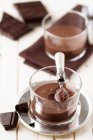 Glasses of chocolate mousse — Stock Photo