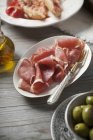Serrano ham slices — Stock Photo