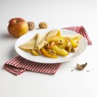 Crepe with caramelized apples — Stock Photo