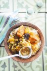 Sweet couscous with dried fruit — Stock Photo