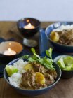 Rindfleisch-Curry mit Reis — Stockfoto