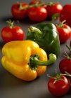Frische Paprika und Tomaten — Stockfoto
