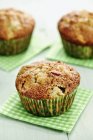 Rhubarb muffins with walnuts — Stock Photo