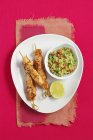 Brochettes de poulet au guacamole — Photo de stock