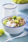 Crunchy muesli with yogurt — Stock Photo