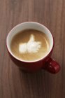 Closeup view of Capuccino with the Like symbol — Stock Photo