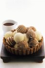 Closeup view of tart case filled with of ice cream — Stock Photo