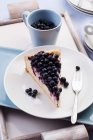 Slice of blueberry cheesecake — Stock Photo