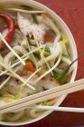Asian spicy noodle soup — Stock Photo