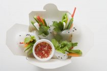 Rice paper rolls with vegetables — Stock Photo