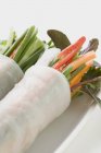 Rollos de papel de arroz rellenos de verduras - foto de stock